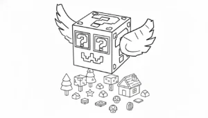 coloriage Lucky Box Brainrot a imprimer