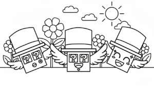 image pour coloriage Lucky Box Brainrot enfant