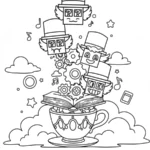 coloriage Lucky Box Brainrot à imprimer a4