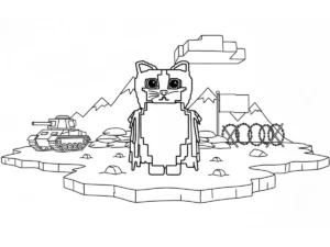coloriage Meowl et decoupage a imprimer gratuit