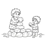 coloriage Préhistoire à imprimer kawaii