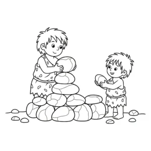 coloriage Préhistoire à imprimer kawaii