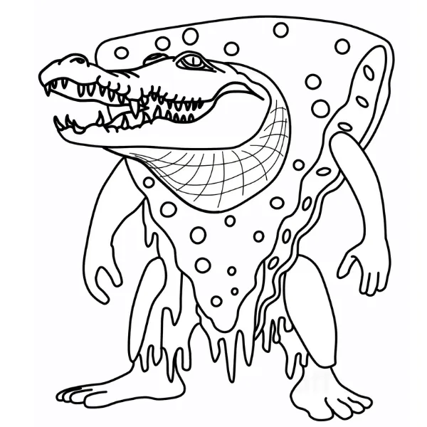 Tranh tô màu Quesadilla Crocodila