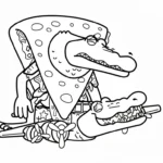 coloriage Quesadilla Crocodila pour enfant de 4 ans