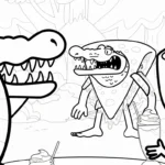 coloriage Quesadilla Crocodila pour enfant de 4 ans