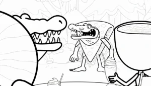 coloriage Quesadilla Crocodila pour enfant de 4 ans