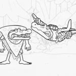 coloriage Quesadilla Crocodila à imprimer pour enfant de 7 ans