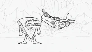coloriage Quesadilla Crocodila à imprimer pour enfant de 7 ans