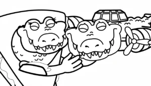 coloriage Quesadilla Crocodila pour enfant