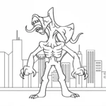 coloriage Siren Head à imprimer pdf gratuit