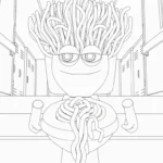 coloriage Spaghetti Toilette à imprimer pour enfant de 12 ans