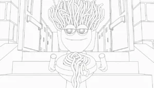 coloriage Spaghetti Toilette à imprimer pour enfant de 12 ans