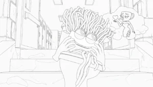 coloriage Spaghetti Toilette et découpage à imprimer