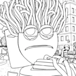 coloriage Spaghetti Toilette et decoupage