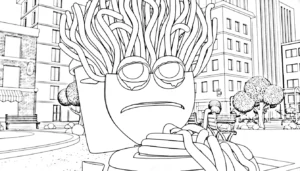 coloriage Spaghetti Toilette et decoupage