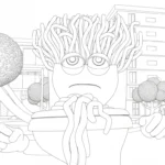 coloriage Spaghetti Toilette pour enfant de 7 ans