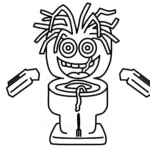 coloriage Spaghetti Toilette à imprimer