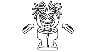 coloriage Spaghetti Toilette à imprimer