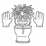 coloriage Spaghetti Toilette et decoupage