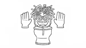 coloriage Spaghetti Toilette et decoupage