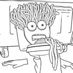 image pour coloriage Spaghetti Toilette enfant