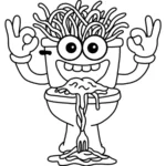 coloriage Spaghetti Toilette pour enfant de 4 ans