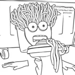 coloriage Spaghetti Toilette a imprimer