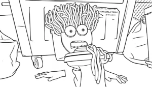 coloriage Spaghetti Toilette a imprimer