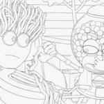 coloriage Spaghetti Toilette a imprimer gratuit