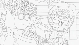 coloriage Spaghetti Toilette a imprimer gratuit
