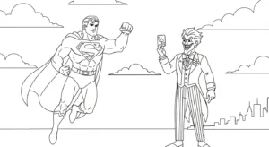 coloriage Superman updated à imprimer kawaii