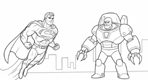 coloriage Superman updated pour enfants