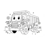 coloriage Tombereau pour enfants a imprimer gratuit