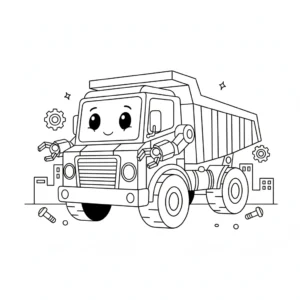 coloriage Tombereau pour enfants a imprimer gratuit