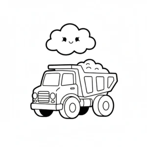 coloriage Tombereau pour enfant de 7 ans