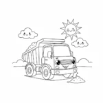 imprimer coloriage Tombereau