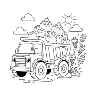 coloriage Tombereau pour enfant