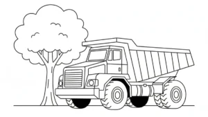 image de coloriage Tombereau pour enfant