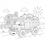 image de coloriage Tombereau pour enfant