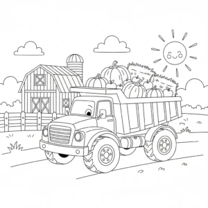 image de coloriage Tombereau pour enfant