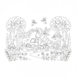 coloriage Tombereau en ligne pour enfant