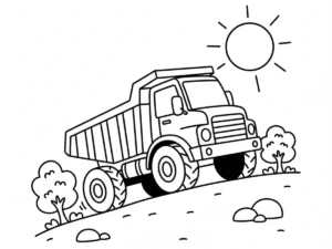 image de coloriage Tombereau pour enfant