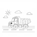 coloriage Tombereau a imprimer gratuit
