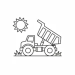 coloriage Tombereau pour enfant de 3 ans