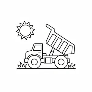 coloriage Tombereau pour enfant de 3 ans