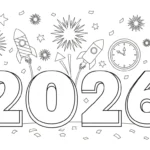 coloriage 2026 à imprimer gratuitement