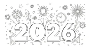 coloriage 2026 à imprimer gratuitement