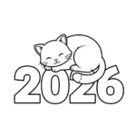 coloriage 2026 à imprimer pour enfant de 3 ans