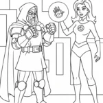 coloriage Dr Doom et decoupage