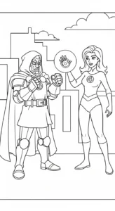 coloriage Dr Doom et decoupage